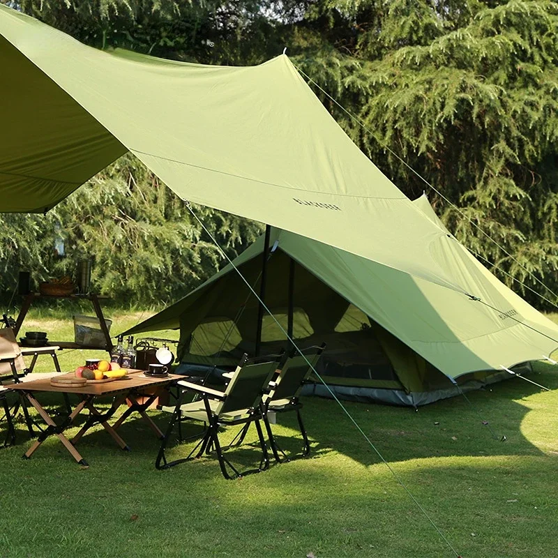 Outdoor Camping Cotton Double Peak Tent Thickened Rain-Proof Luxury Villa Large Camping Tent