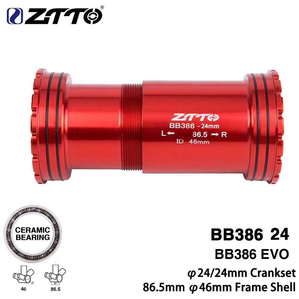 ZTTO MTB Bike BB386 EVO 24 Bottom Bracket Ceramic Bearing PressFit
