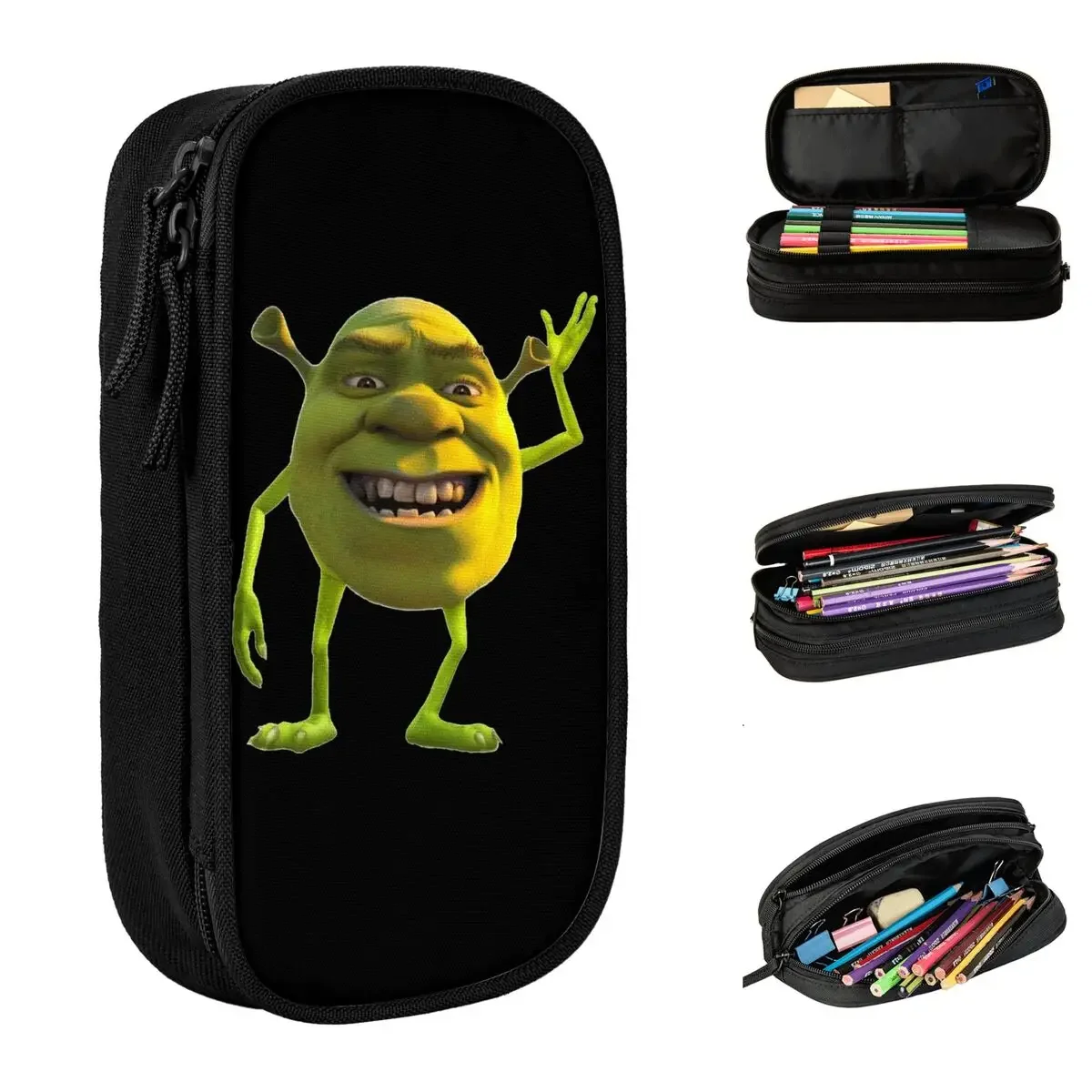 

Lovely Shreks Wazowski Funny Meme Pencil Cases Cute s Pencil Pouch Pen Capacity Bag Students School Cosmetic Stationery