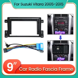 2 DIN Car Radio Fascia for Suzuki Grand Vitara 2005-2015 Frame Adapter Panel Dash Mounting Frame Cable Canbus Accessory 9inch