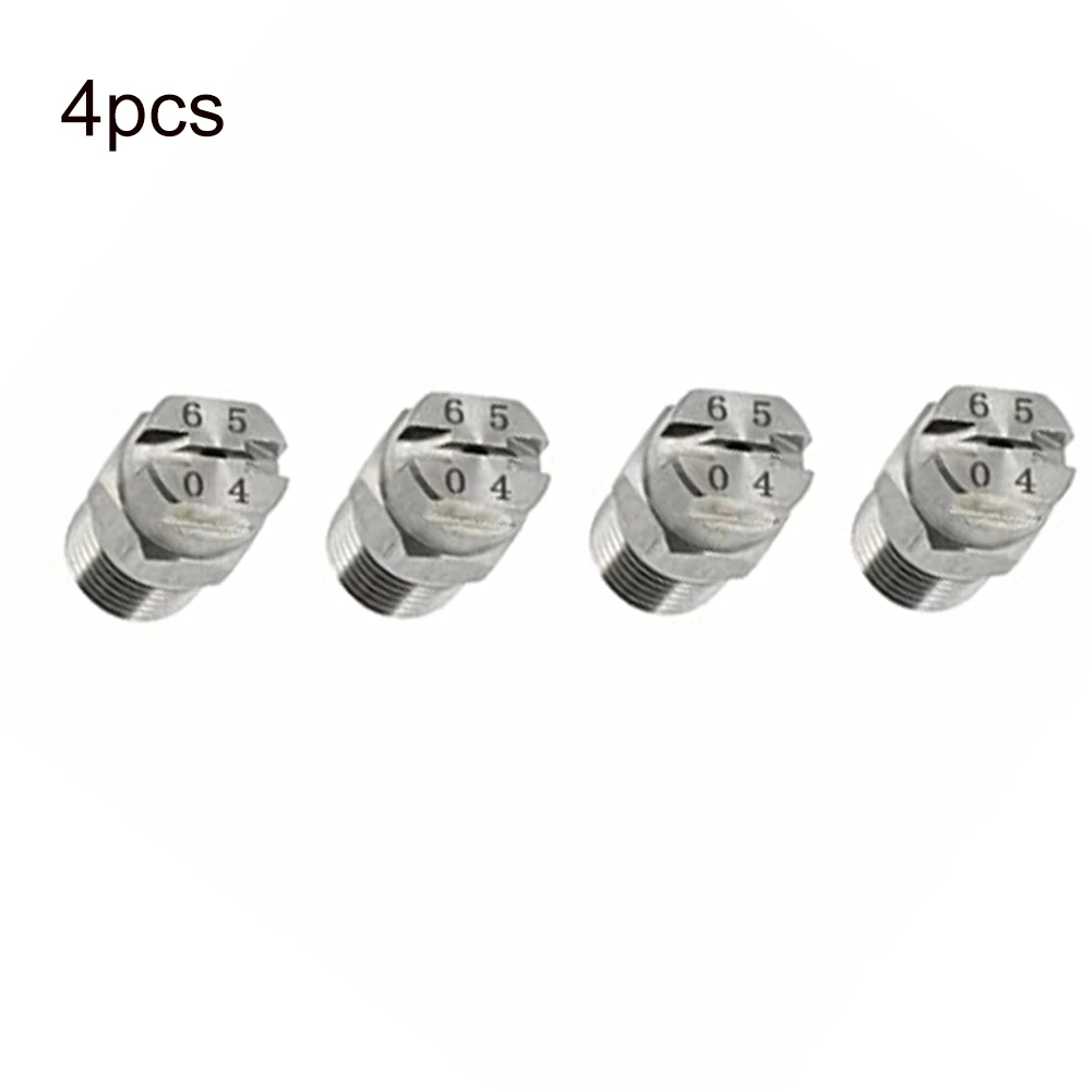 Pressure Washer Accessory Fan Nozzle 65 Degree Stainless Steel Construction 14mm External Thread 1.3mm Orifice 4 Pack