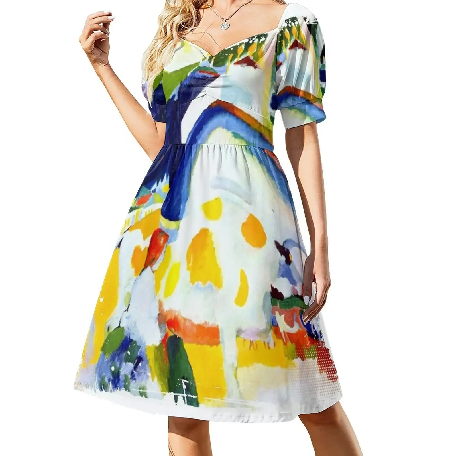 

The Cow, 1910- Wassily Kandinsky Short-Sleeved Dress women's elegant loose dresses dress dresses Women's summer suit Dress