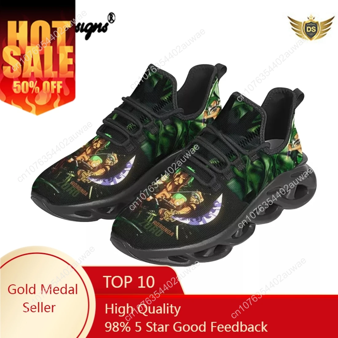 

Shoes Men Sneakers One Piece Roronoa Zoro Prints Casual Shoes Tenis Shoes Trainer Fashion Comfort Shoe