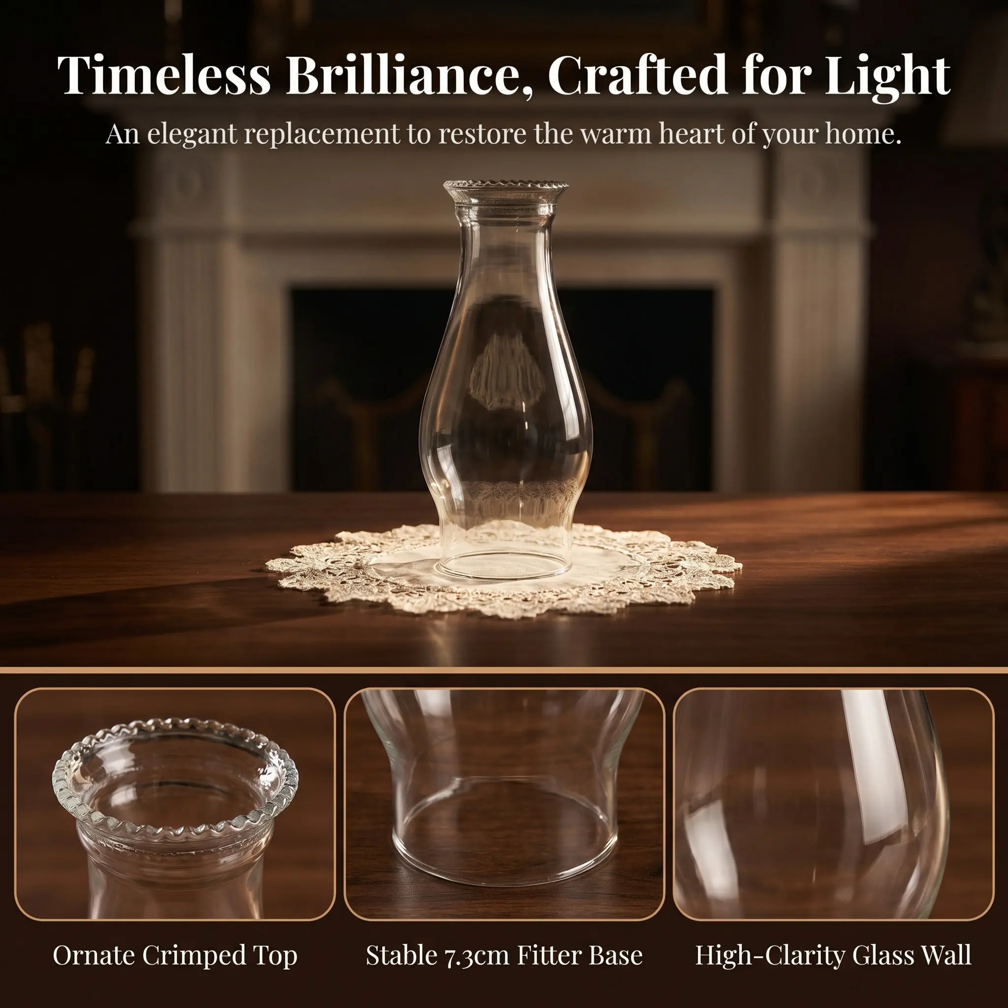 High Quality Glass Lamp Cover for Oil Lamps Lamp Shade Replacement Clear Transparent Retro Design Indoor Outdoor Use