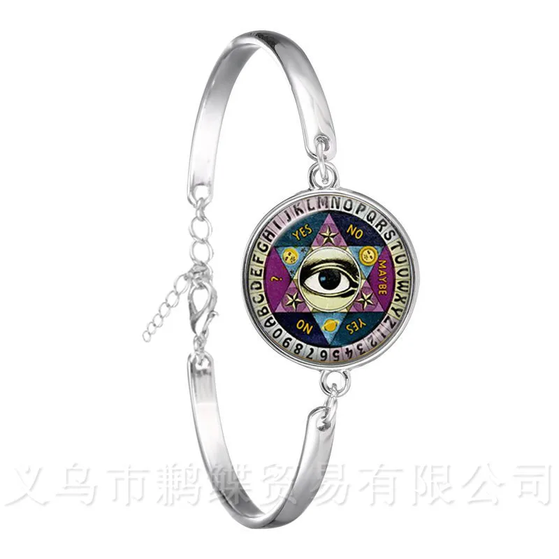 Ägypten Pyramide Annuit Coeptis Auge von Providence Freimaurer Zeichen Armband Heiligen Geometrie Llluminati Silber Überzogene Armband Für Frauen