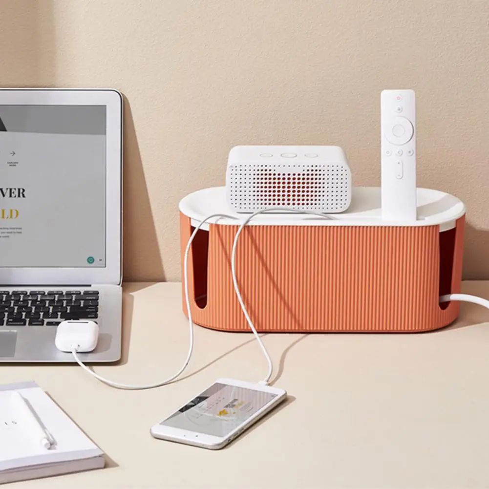 Hard Cable Management Box Dust-proof Wire Management Power Strip Storage Box for Charging Cable Cable Storage Box