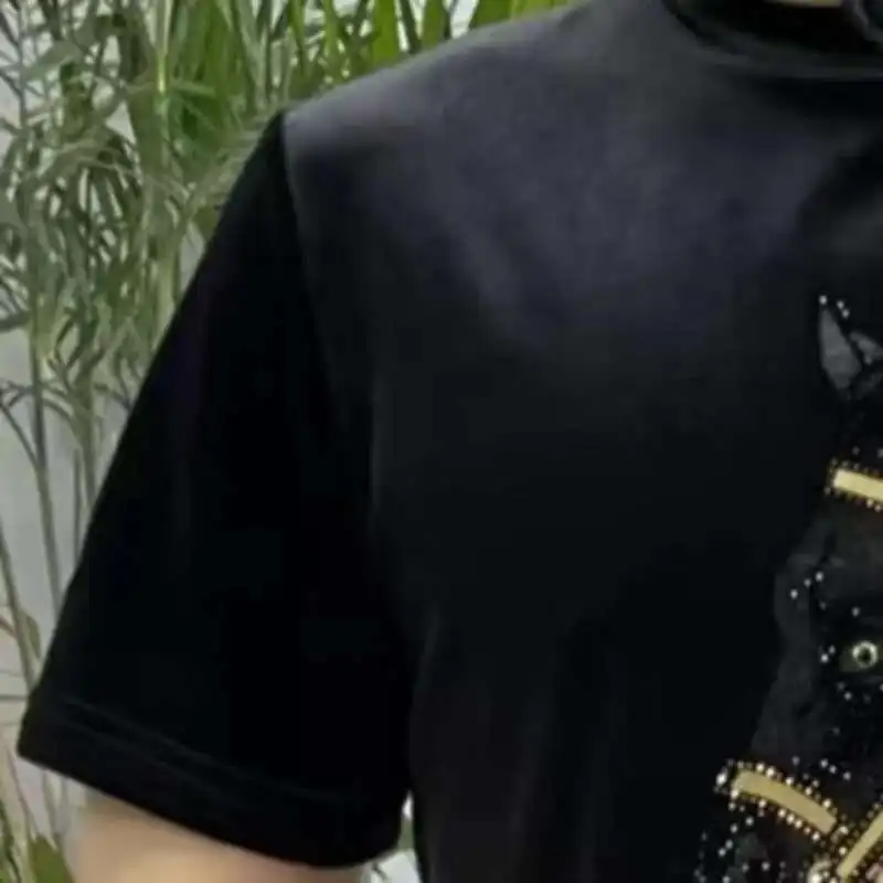 メンズ長袖Tシャツ,ゴールデンベルベット,アニマルパターン,社交クラブウェア,デザイナー,ヨーロッパ,ファッション