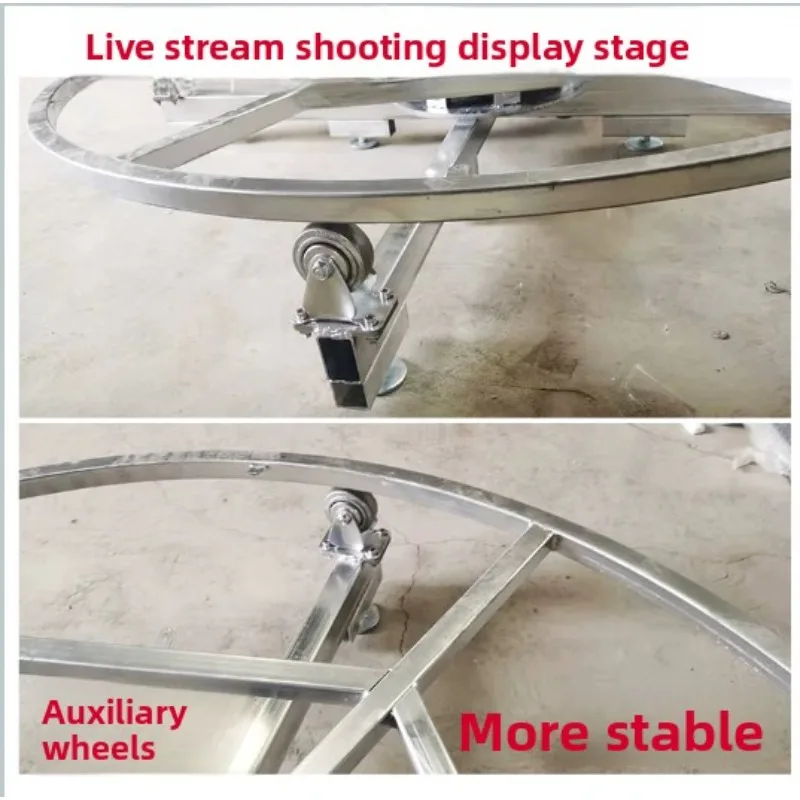Large Steel‑Frame Electric Rotating Turntable, Floor‑Standing Display Stand for Live‑Shoot Product Exhibition