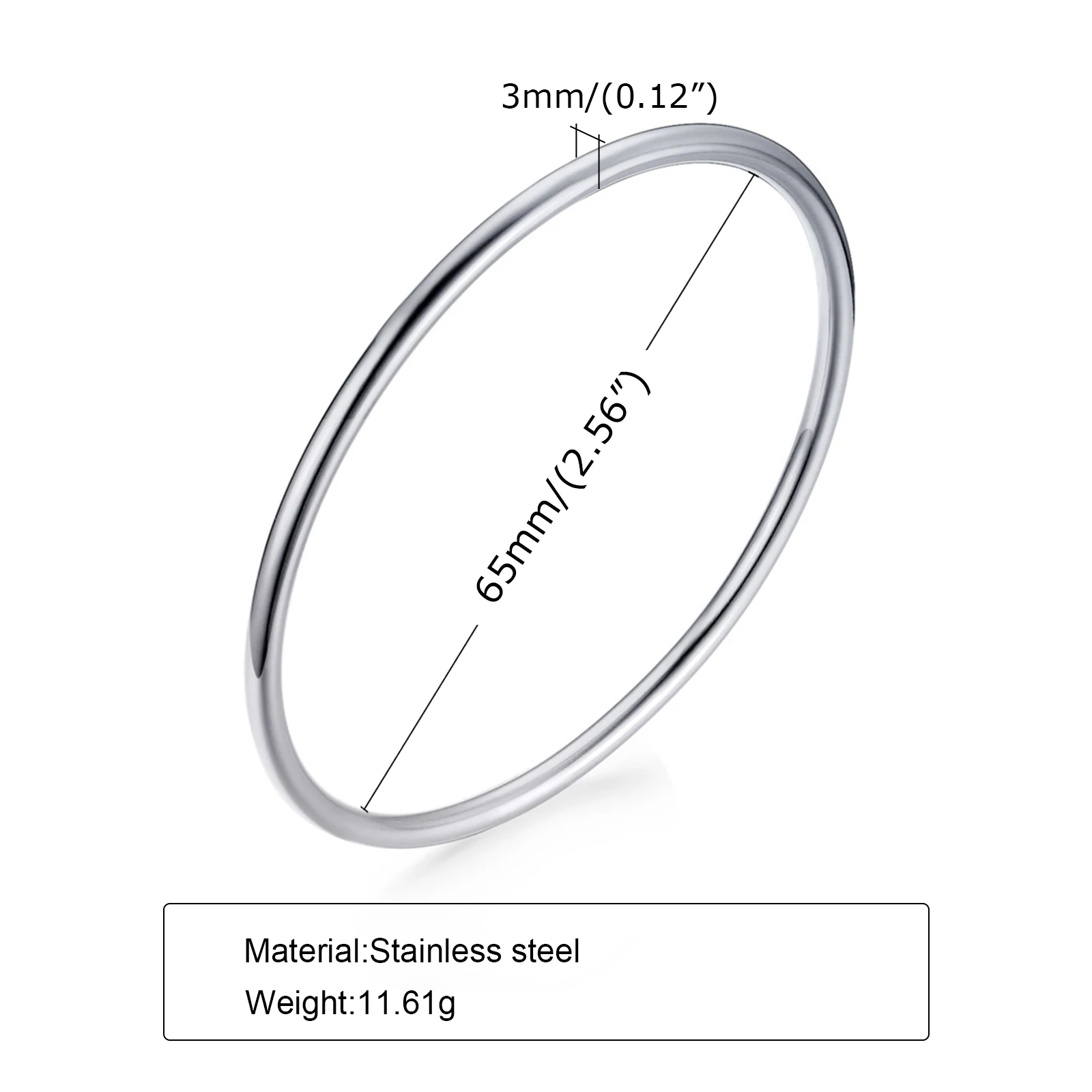 Vnox Classic Elegant Thin Bangle for Girls Kids Women, Cuff Bracelets Temperament Stainless Steel Child Chic Simple Ornaments