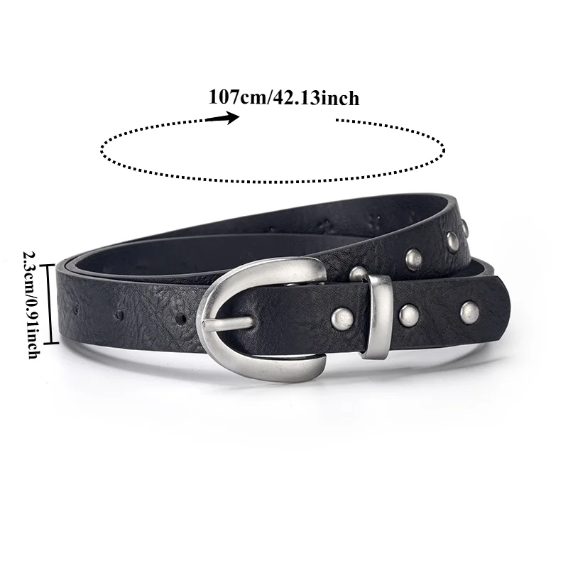 Korean-Style Versatile Casual Alloy Buckle Slim Leather Belt Stylish for Dresses and Blazers Minimalist Women’s Belts