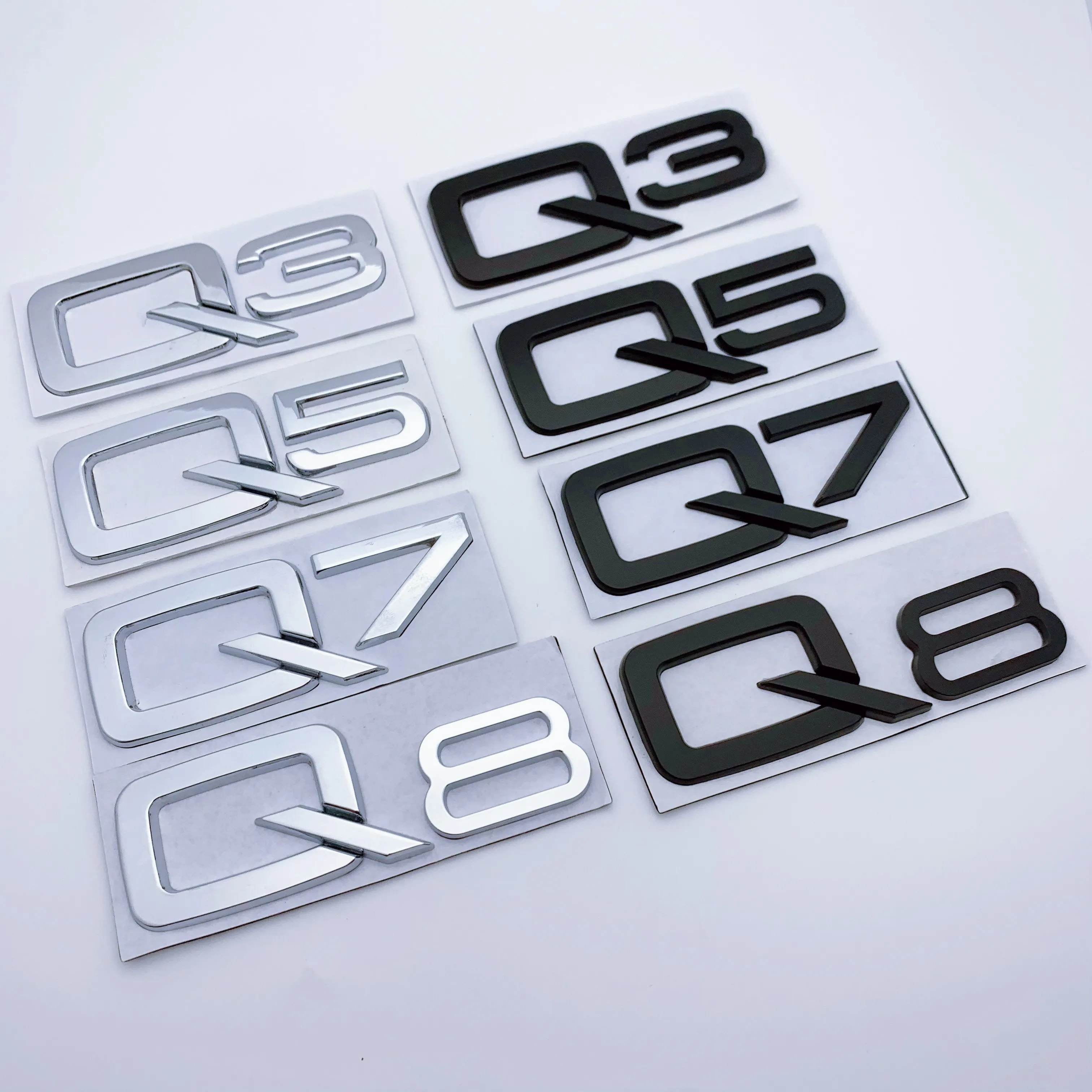 

3D Metal Q3 Q5 Q7 Q8 Letters for Car Styling Accessories car Engine Hood Fender trunk Tail Rear Decal Emblem Badge Sticker