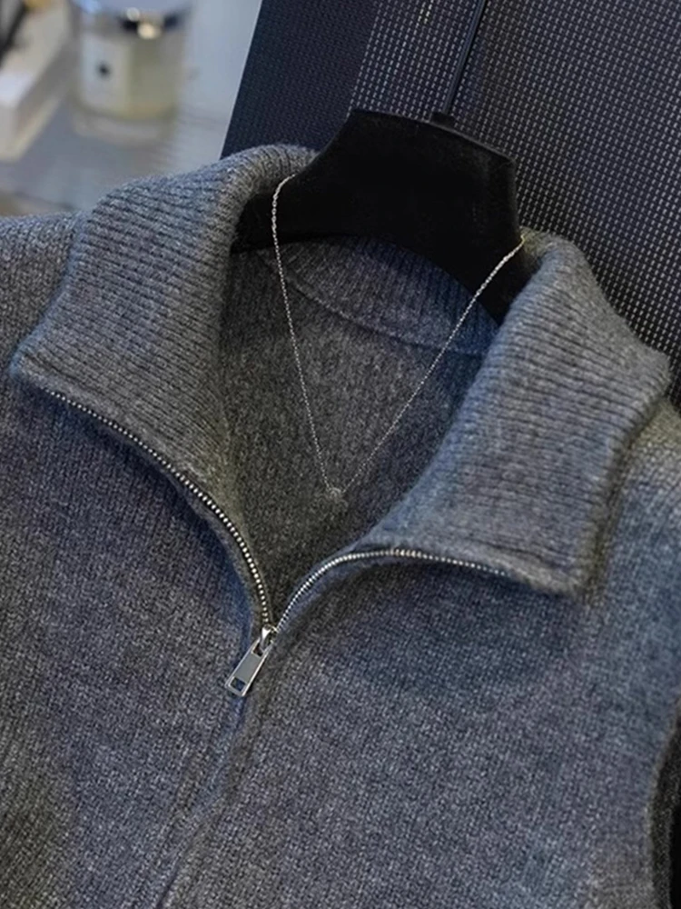 Comfortable Knitted Wool Sweater Double Zipper Svel Vest Autumn Winter Design High Faion European Sle Faionable Top
