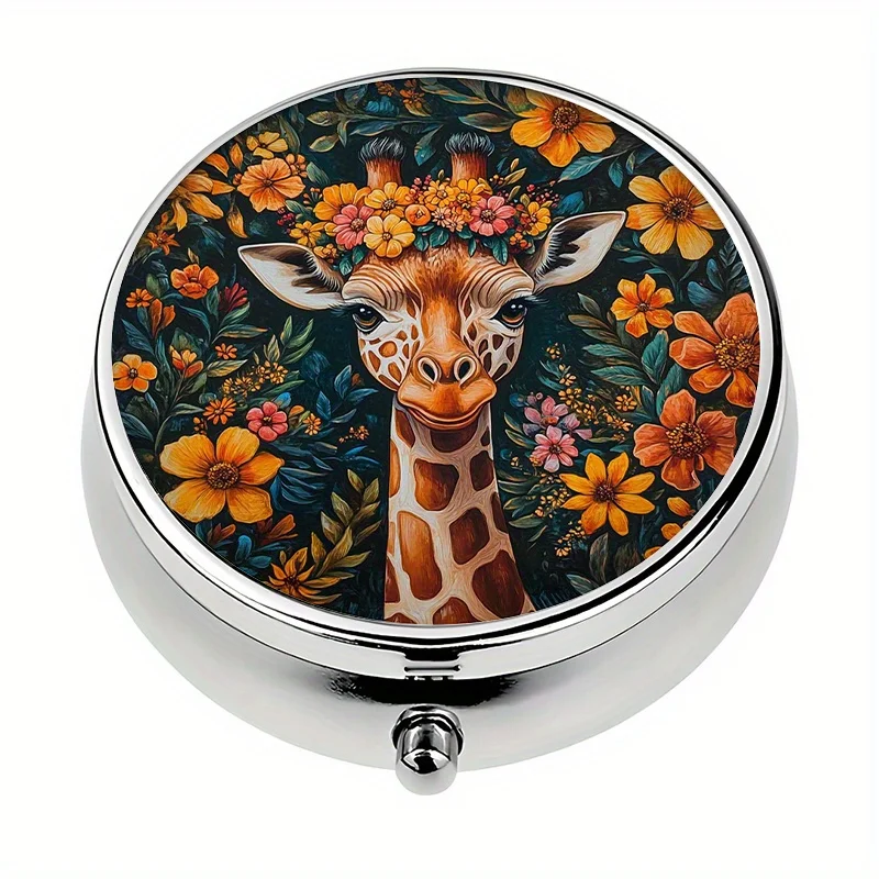 Single pack, mini pill box with 3 compartments, giraffe shape, portable travel wallet pill box, unique gift, suitable for travel use
