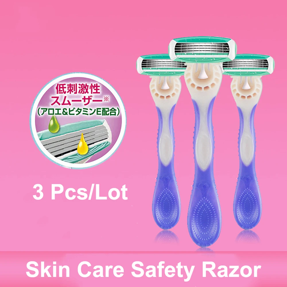 3 Pcs/Lot Schick Quattro Razor For Women Safety Shaver Hair Removal Shaving Knife Face Armpit Leg Hair Remove Tool Free Shipping