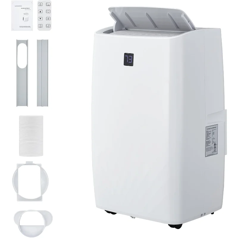 

12000 Btu Portable Air Conditioner, Remote Control AC for Room Up to 450 Sq. Ft, 3 IN 1 AC Unit, Dehumidifier & Fan with Digital