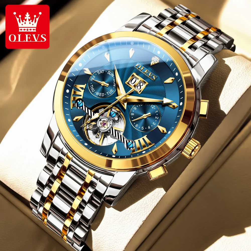 

OLEVS 9965 Original Brand Men's Watch Automatic Mechanical Watch Automatic Date Multifunctional Luxury Hand Clock