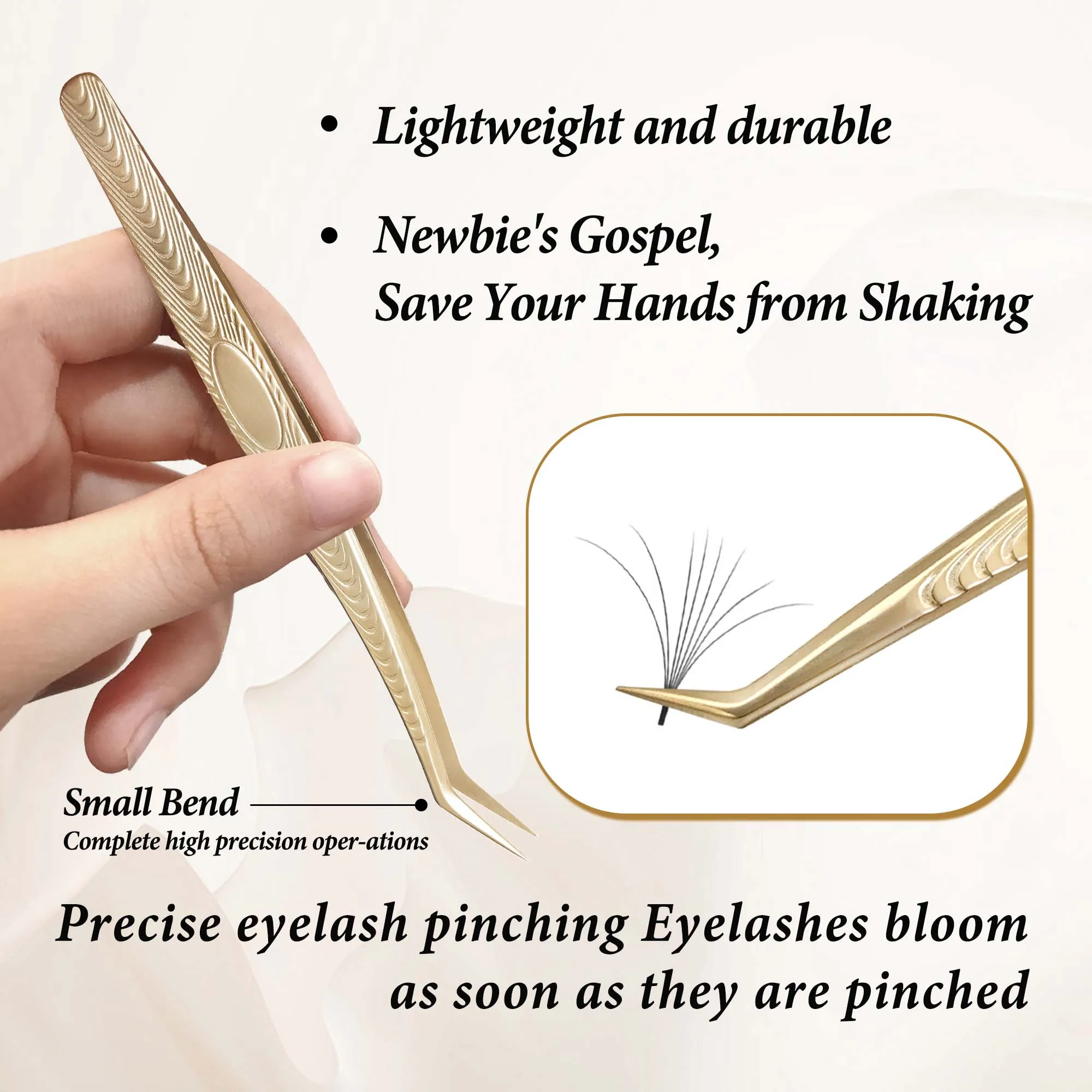 CoMango مجموعة ملاقط عالية الدقة من الفولاذ المقاوم للصدأ من الذهب اللؤلؤي Pinzas أدوات ماكياج رمش وملحقاتها #4
