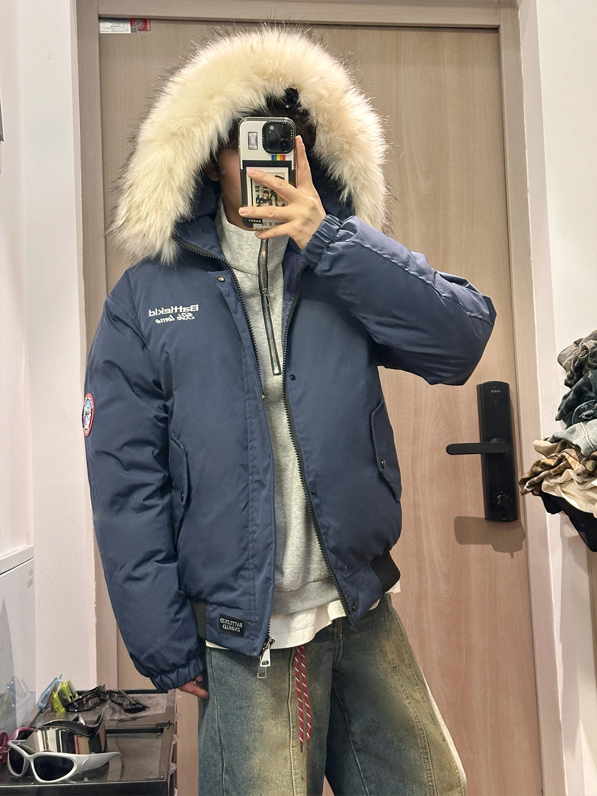 

American Sle Thiened Cotton Jaet with Fur Collar ex Winter Outdoor Casual Parka Coat Warm Long Zipper Svel