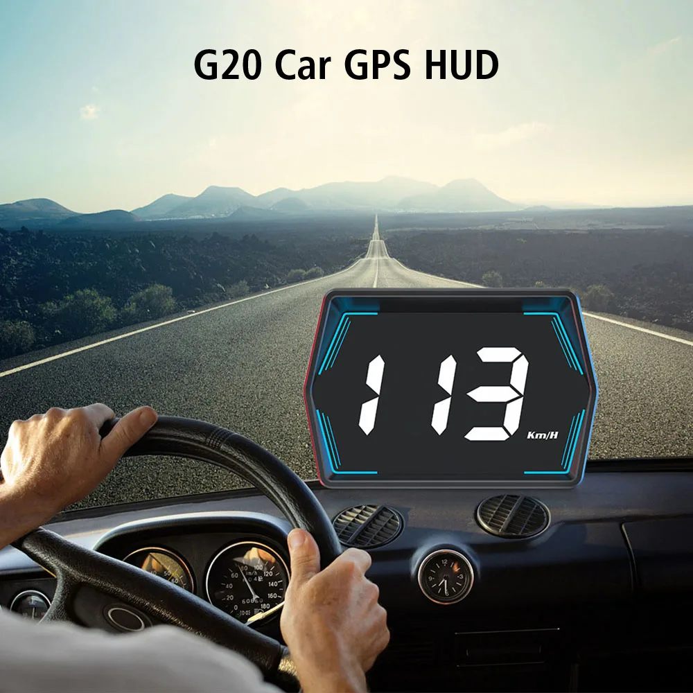 

Car Accessories For Car Truck Bus Digital Head Up Display Big Font Overspeed Alarm Car HUD GPS Compass Speedometer G20