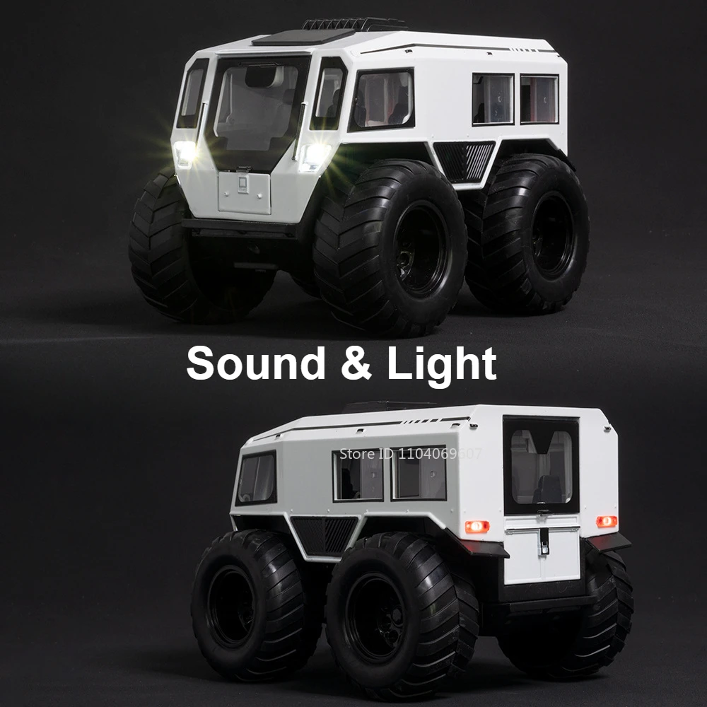 1:24 Scale Sherp All-terrain Car Model Toy Metal Diecast Sound Light Pull Back Shock Absorption Off Road Vehicle Gifts for Kids