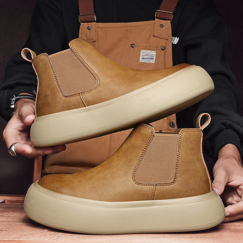 

New Autumn-winter Chelsea Boots, with A Retro British Style. One-piece Slip-on, Anti-slip, Durable and Comfortable Casual Boots.