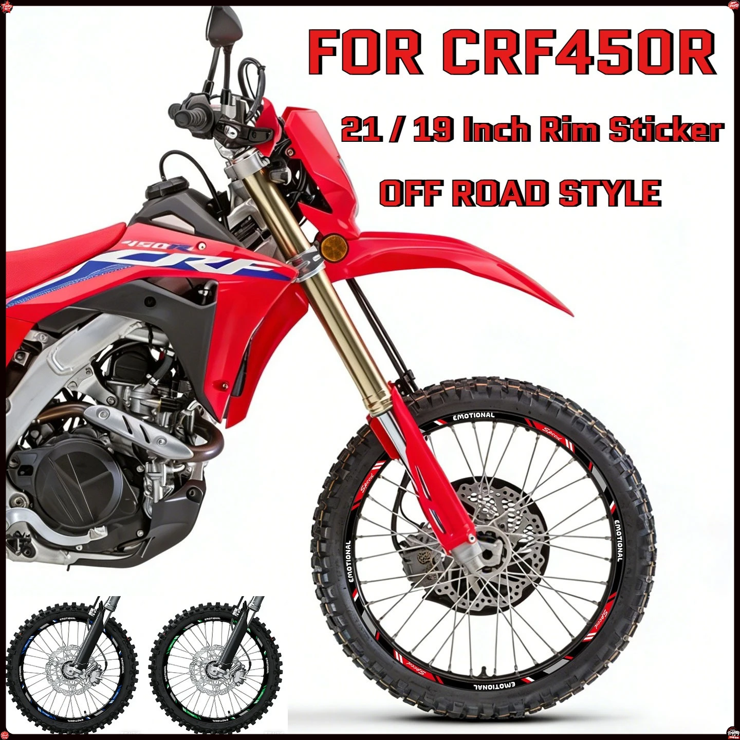 

Motorcycle Sticker For Honda CRF450R CRF 450 Off Road Dirt Bike Decal Waterproof 21 19 Inch Rim Spoke Wheel Sticker