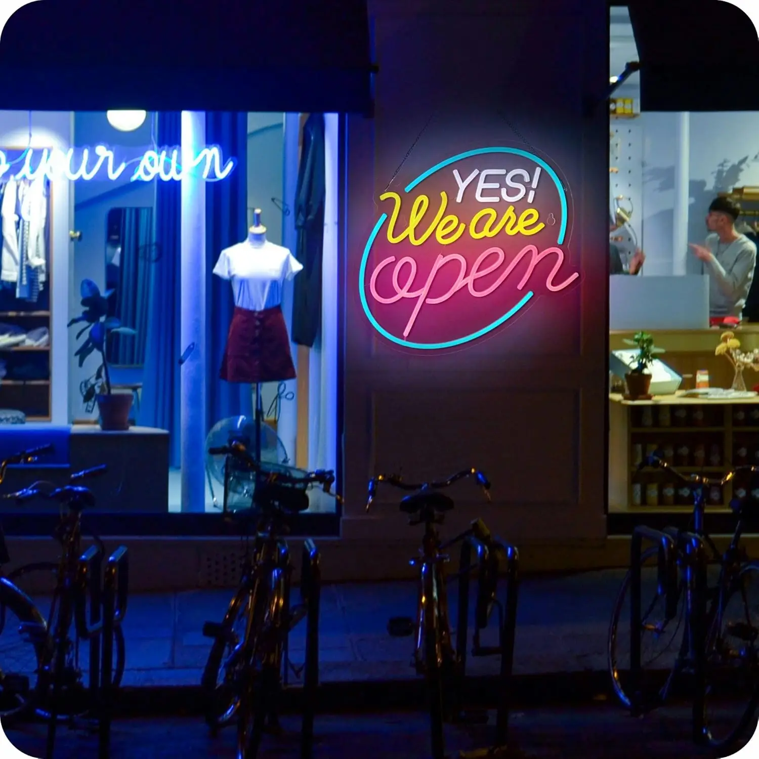 Yes We Are Open Neon Sign USB Dimmable LED Neon Light for Tattoo Salon Studio Shop Business Logo Commercial Street Decor Gift