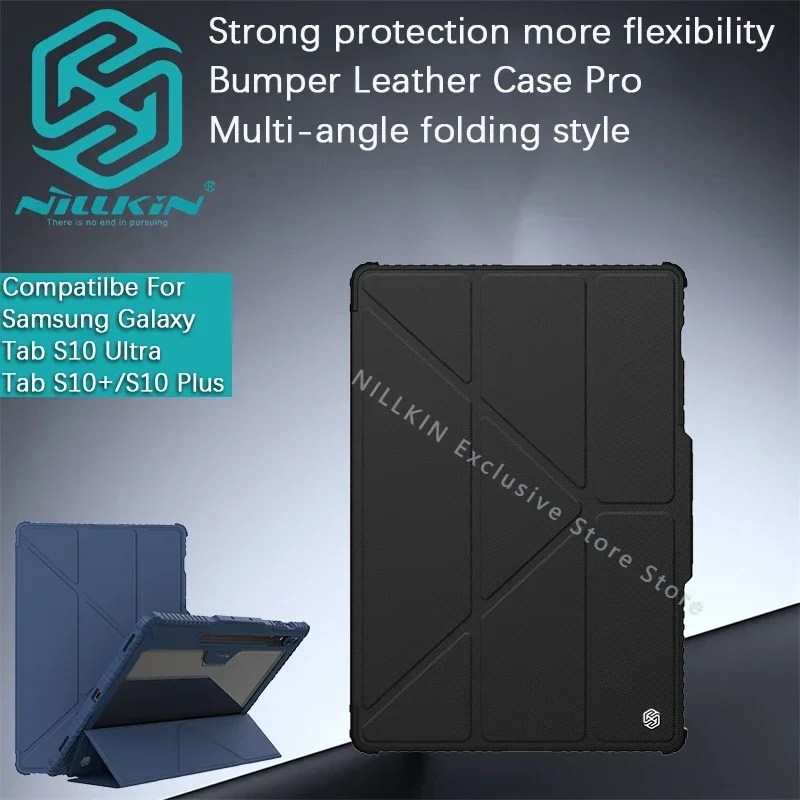 Nillkin Case For Samsung Galaxy Tab S10 Ultra/S10 PLUS/S10+ Bumper Leather Pro Multi-angle folding style Fall protection sleeve