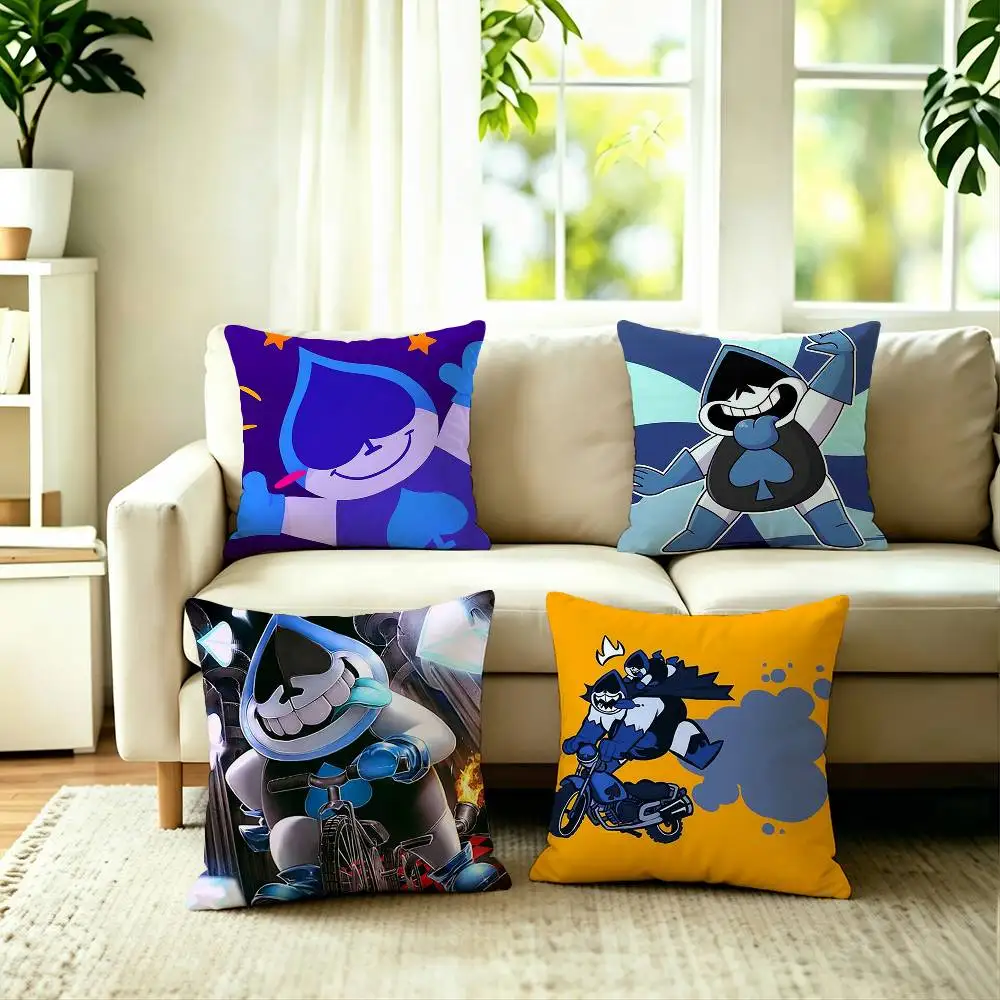 Hot Game D-Deltarune Lancer Pillow Case Square Double-Sided Sofa Cushion Cover Bedroom Bedside Pillow