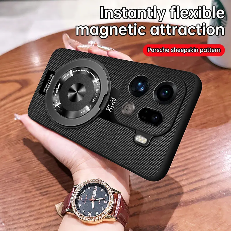 For OPPO Find X9 Pro Case New High-end Plain Leather 360 Rotating Stand Anti-drop Cover For OPPO Find X9 Shockproof Funda
