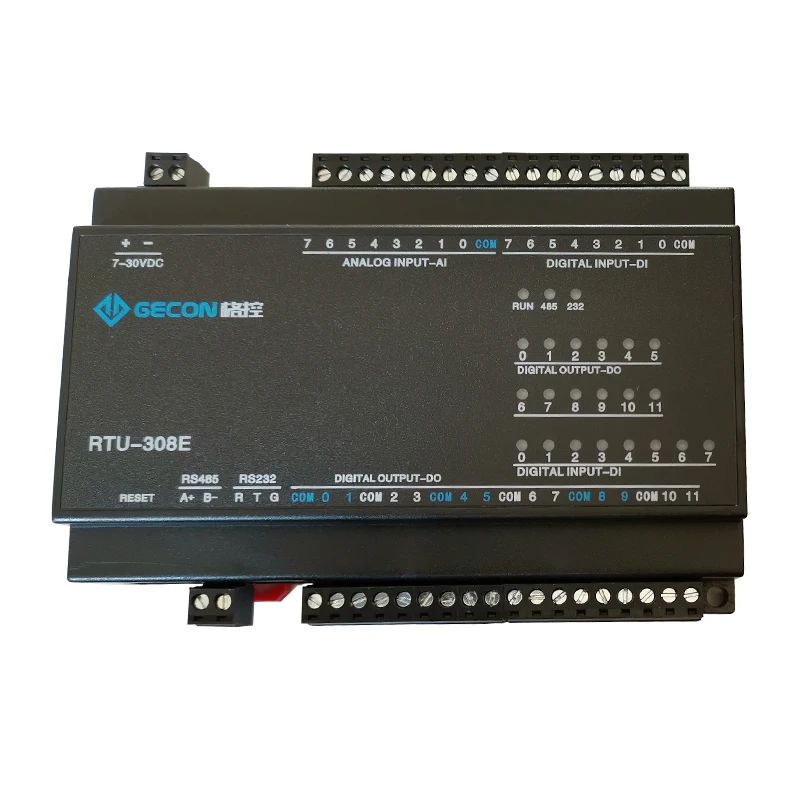 Adquisición analógica 8AI, entrada de interruptor 8DI, salida de relé 12DO, Modbus RTU