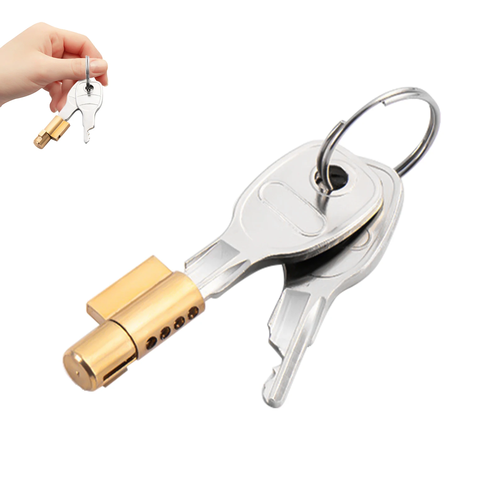 Anti-Theft Lock Cylinder with Key Copper Heavy Duty Hidden Lock Precision Locks Cylinder for RV Trailer Truck Boat Containers