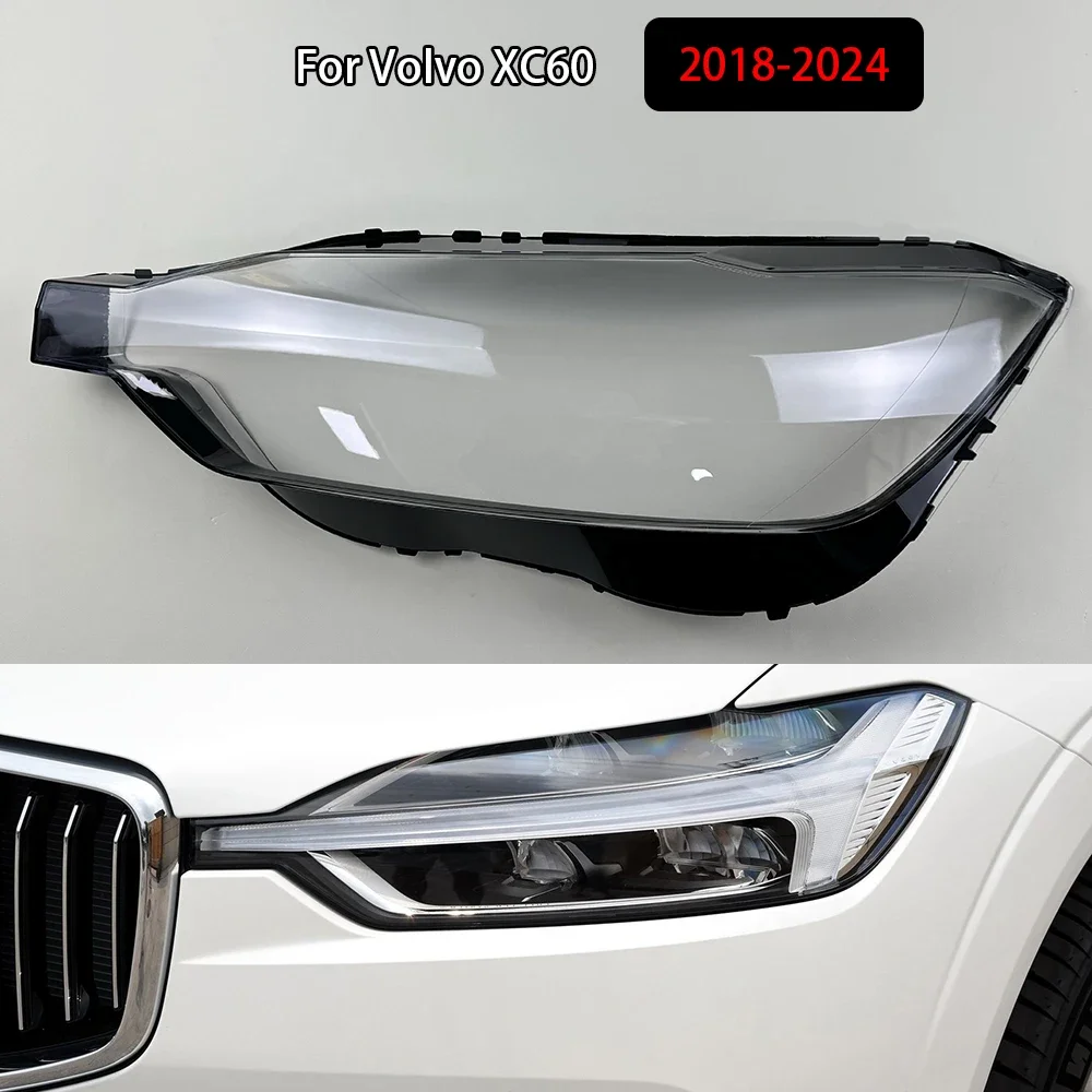 

For Volvo XC60 2018-2024 Headlamp Transparent Cover Lamp Shade Headlight Shell Lens Plexiglass Replace Original Lampshade