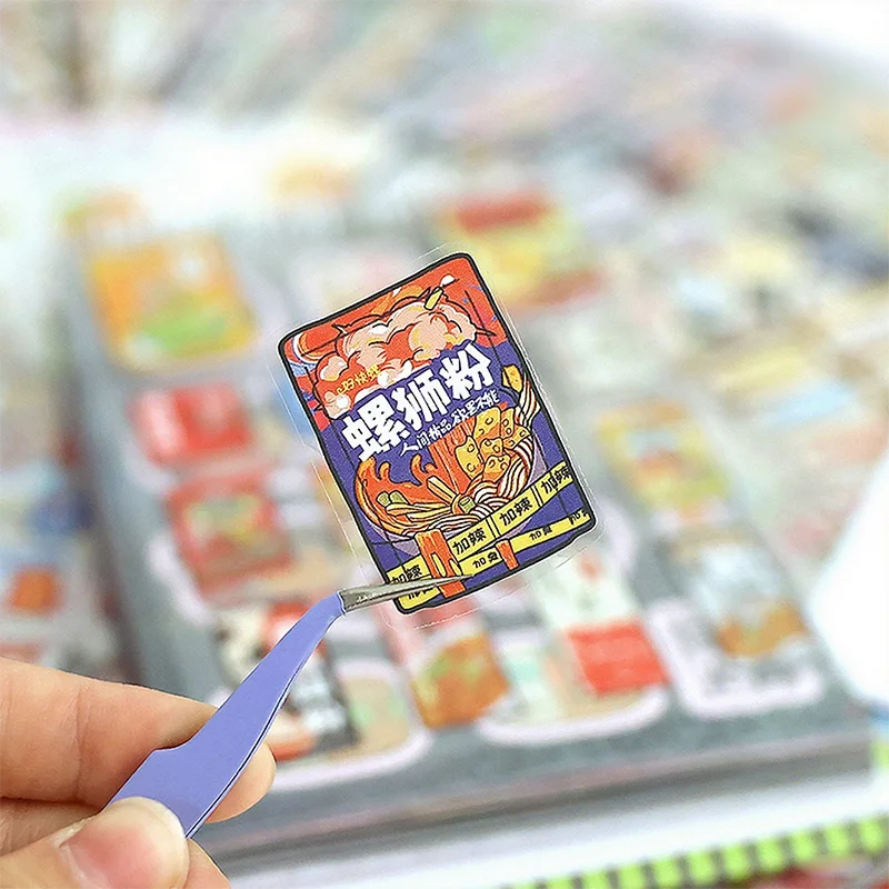 كتاب ملصقات مادة الوجبات الخفيفة الورقية 66 ورقة/عبوة أسماء المطبخ الصيني كتاب المواد المصورة كتيب المنزل ديكور ذاتي الصنع #3