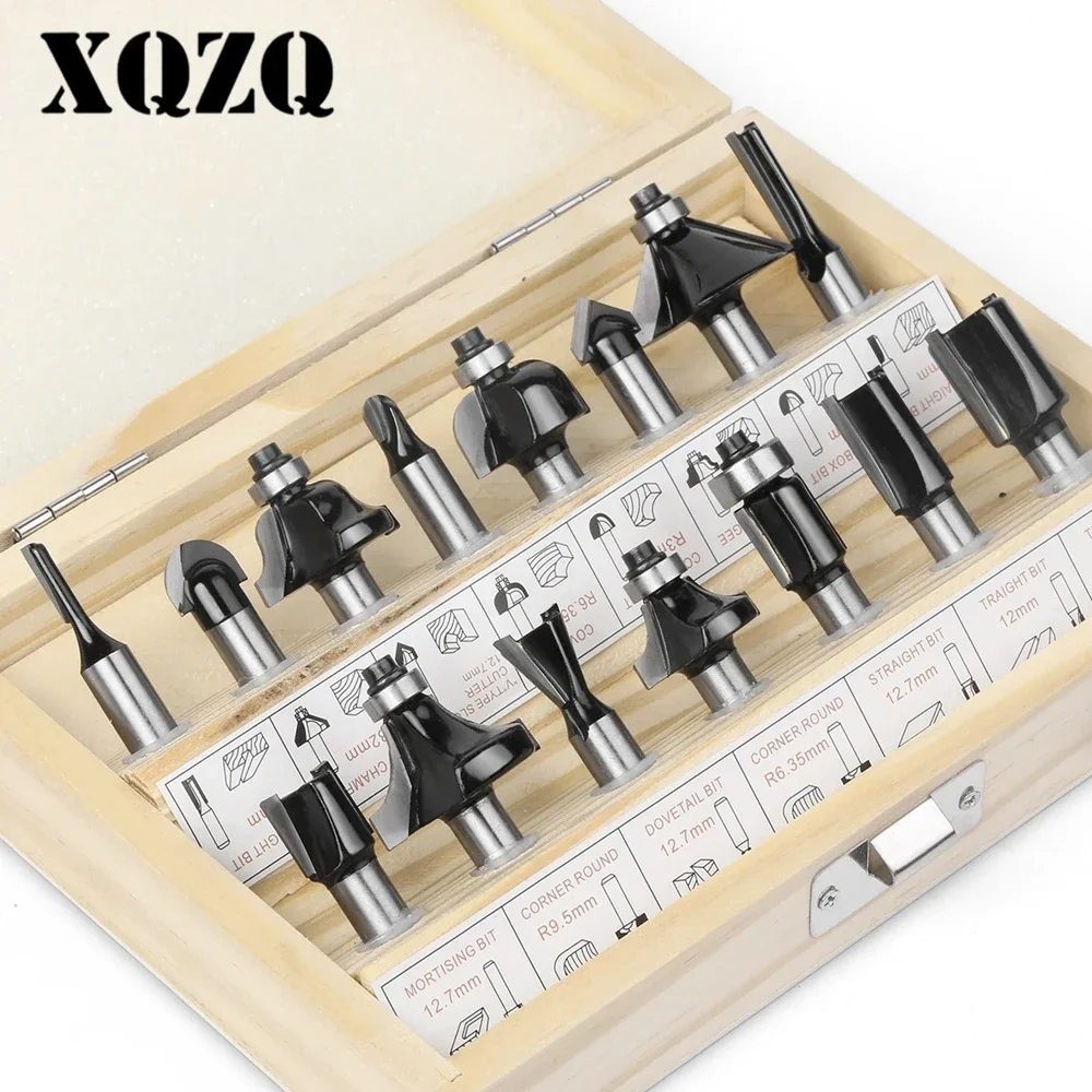 

15pcs 8mm Shank Router Bit Set Trimming Straight Milling Cutter for Wood Bits Tungsten Carbide Cutting Woodworking