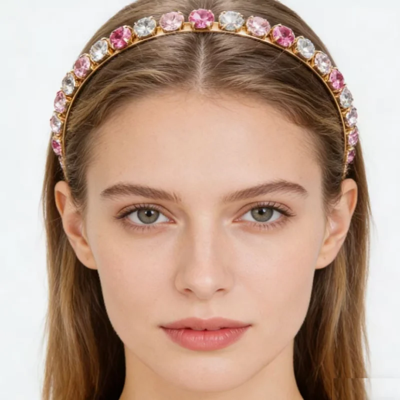 

Корейская барочная золотая креативная металлическая повязка на голову, роскошные разноцветные аксессуары для волос с декоративными элементами, милый ободок для умывания и фиксации волос