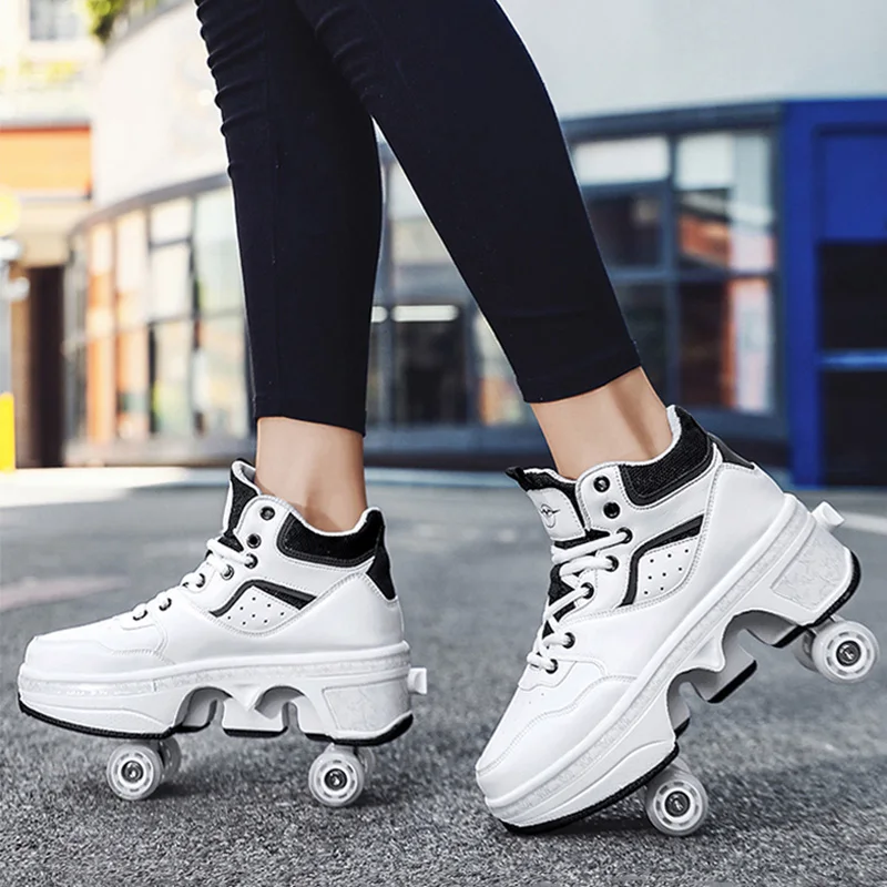 Roller Skate Shoes For Men Women Boys Girls Kids 2022 Fashion Casual Sports 4 Wheels Sneakers