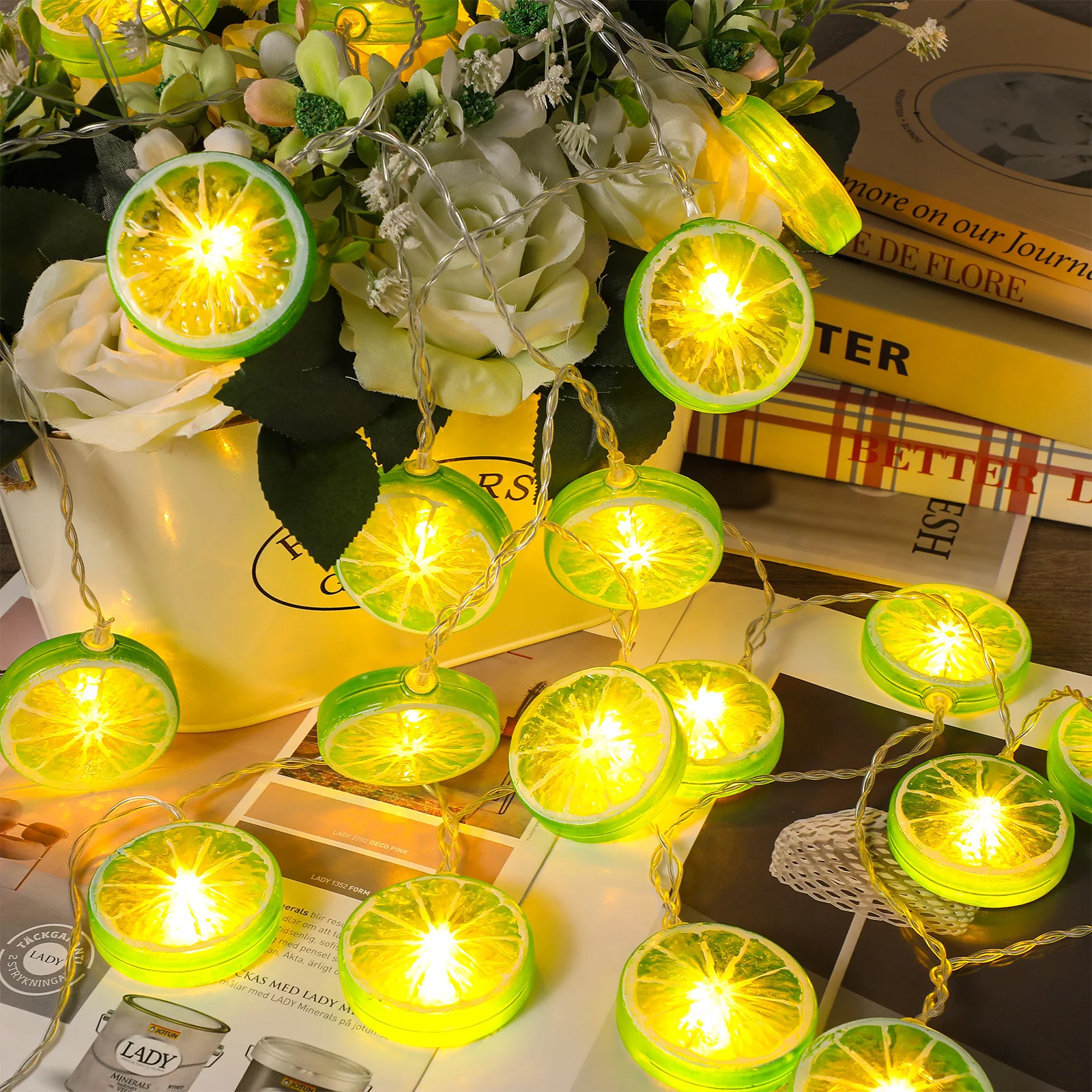 20 LED Balcony String Lights Slice String Lights Waterproof Outdoor Camping Child Gift Holiday Lighting