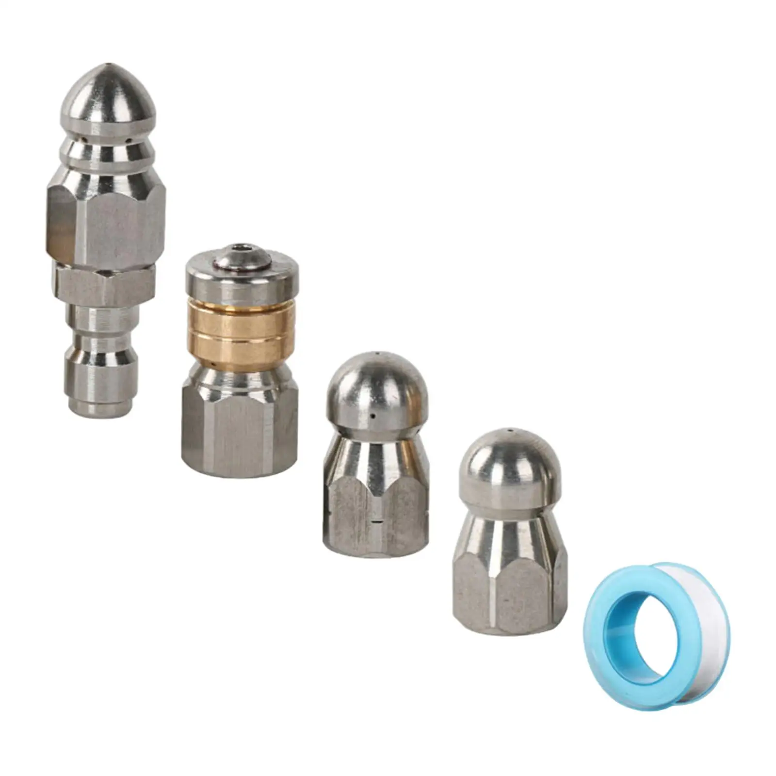 4 Pieces Sewer Jet Nozzle Quick Connector Sewer Jet Hose Nozzle Cleaning Tool 1/4 inch Female