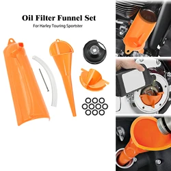 Motorcycle Oil Filter Funnel End Wrench Primary Case Oil Fill Funnel Cover Sealing 1105 O Ring For Harley Touring Sportster XL