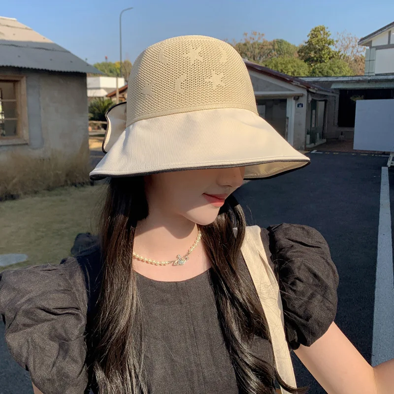 Korean version women's large-brim hat for summer anti-UV sun hat with an advanced sense sunscreen sunshade hat to cover the face