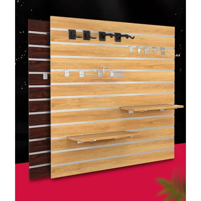 custom.1220*2440mm*18mm Retail Store Mdf Melamine Slotted Board Wall Panel Decorative Wood Display Slatwall Panels