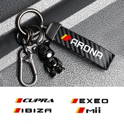 Car PU Carbon fiber  Keychain For Seat Leon Ibiza Ateca Arona Cordoba Toledo Altea Alhambra Arosa Exeo Mii Tarraco Accessories