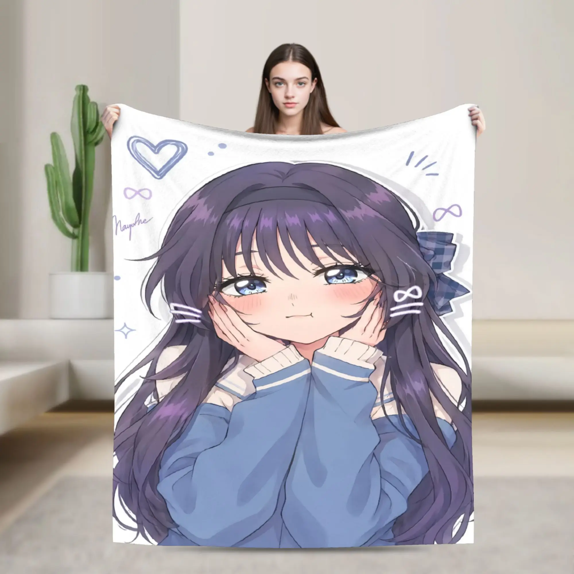 Relax Tsumugi Rintaro and Kaoruko Waguri Blanket Merch Bed Decorative  Throw Blankets Lightweight Velvet for Outdoor