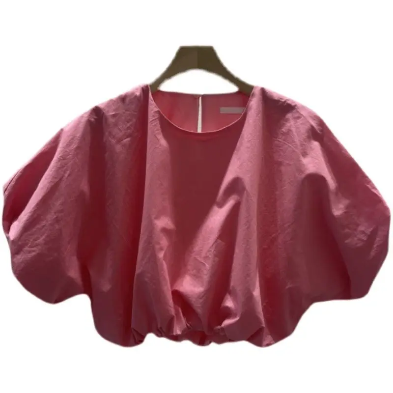 Korean Dongdaemun New 2024 Summer Cute Cute Doll Style Bubble Sleeve Short Sleeve Shirt for Women