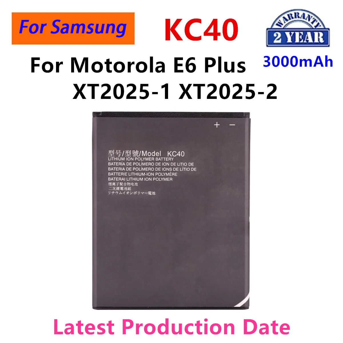 

Brand New KC40 3000mAh Battery For Motorola Moto E6 Plus XT2025-1 XT2025-2 Mobile phone Batteries