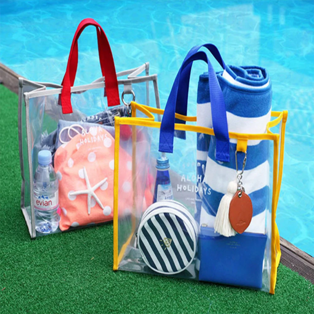 

Transparent PVC hand swimming bag, portable clothing storage bag, fashionable beach bag, travel bag