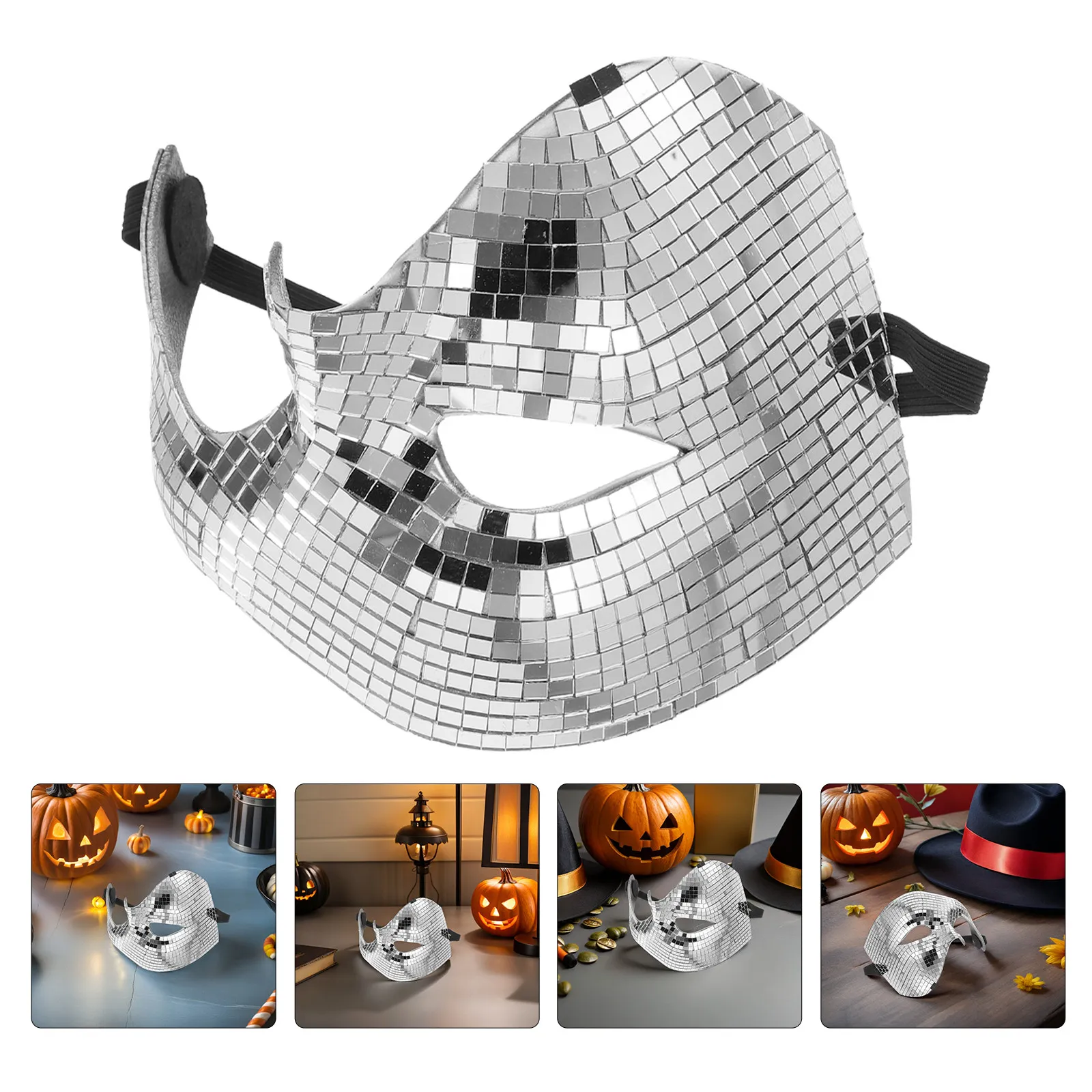 

2 шт. светоотражающие полумаски с блестками и зеркальным эффектом для Хэллоуина, маскарада, дискотеки, карнавала, танцевальных вечеринок, аксессуар для костюма