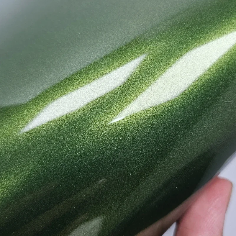 ملصق تغليف السيارة من الفينيل باللون الأخضر المعدني عالي اللمعان على غطاء محرك السيارة لغطاء فيلم السيارة ورقائق التغليف #6