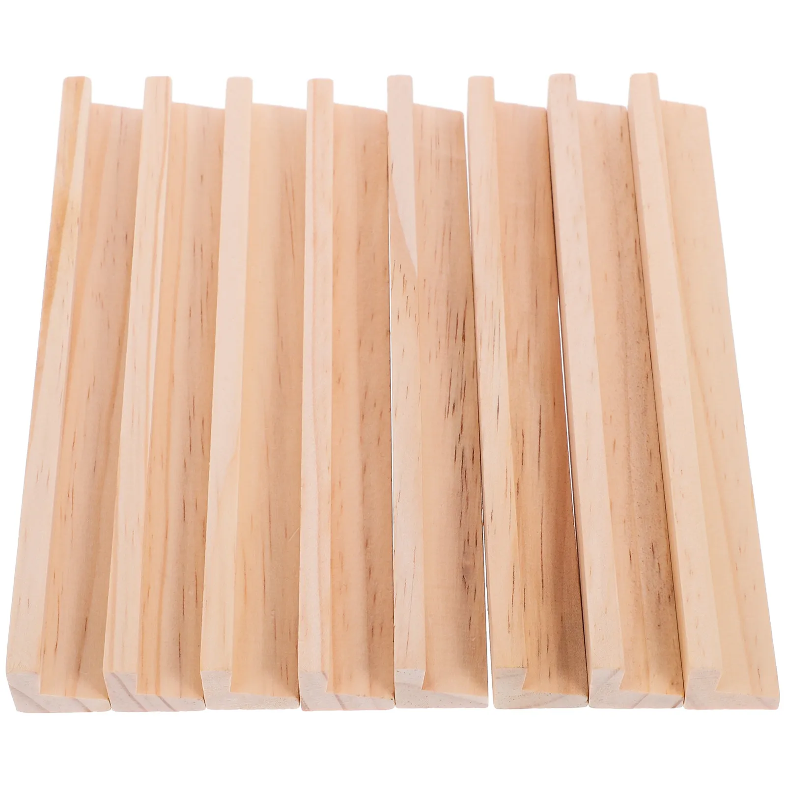 

8Pcs Wooden Domino Trays Multi-Function Desktop Racks Letter Card Holders Alphabet Display Stand DIY Accessory Gaming Cards Base